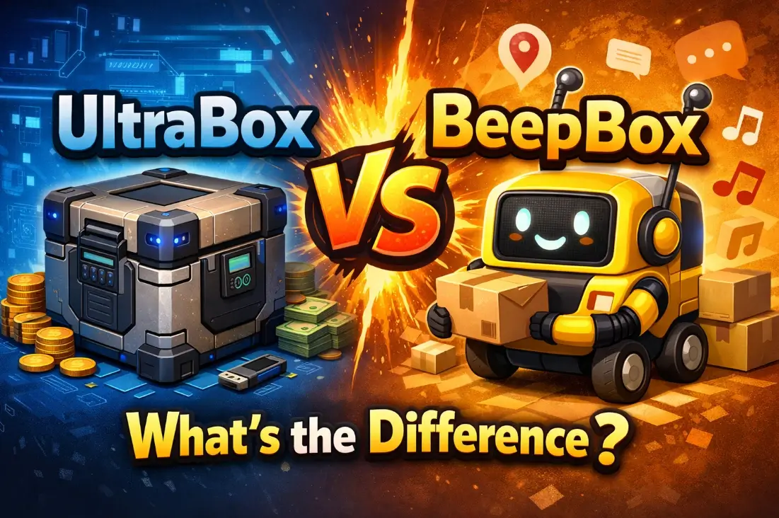 UltraBox vs BeepBox comparison — side-by-side chiptune editor overview